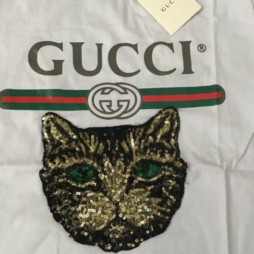 Fashionable Gucci Sequence cat T-shirt